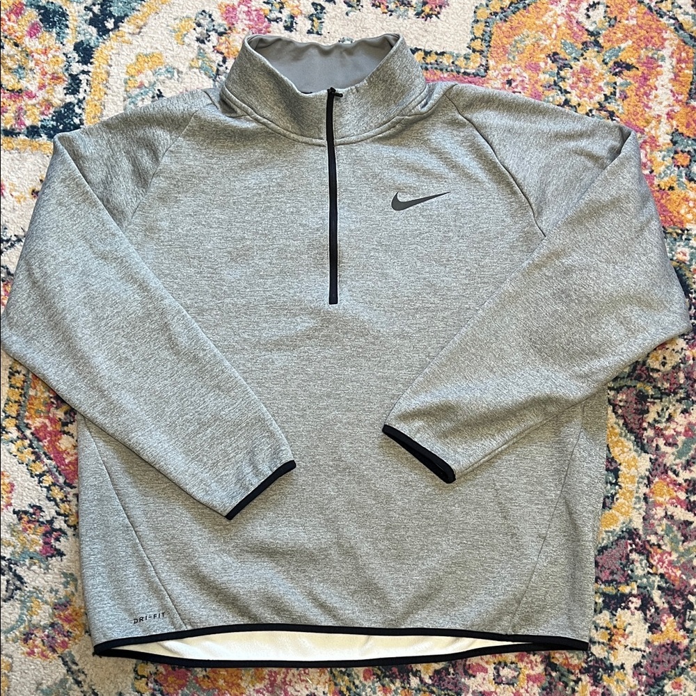 Nike Gray Dri-FIT Quarter-Zip Pullover